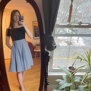 Blue Off-shoulder Dress